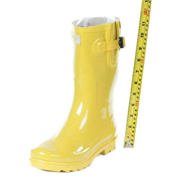 Women Mid Calf Rain Boots,  #1602, Yellow - Picture 2 of 4